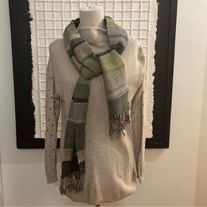 Anthropologie MOTH Cashmere Cotton Blend Sweater Mock Neck Small